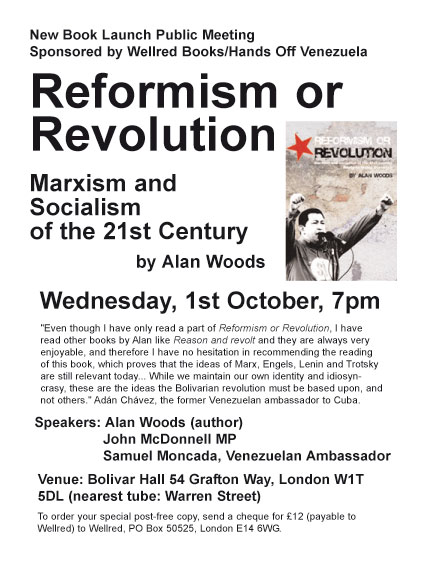 Leaflet for the London booklaunch of Reason in Revolt