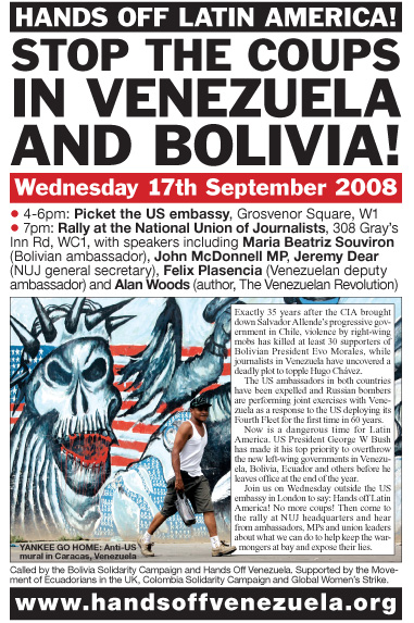 Defend the Bolivian and Venezuelan revolutions! No to coup plotting, no to US interference!