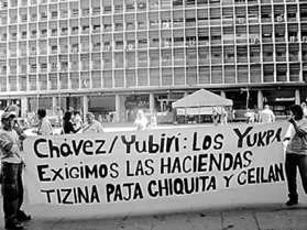 Protest sign in support of the Yukpa